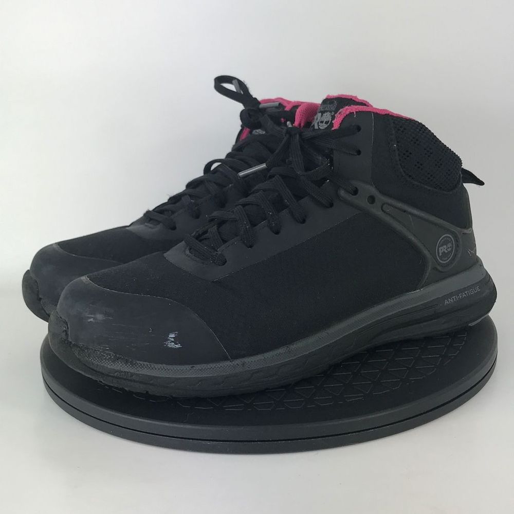 Timberland PRO Drivetrain Mid Composite Toe Boots Black A1Z4P Women's Size 9.5